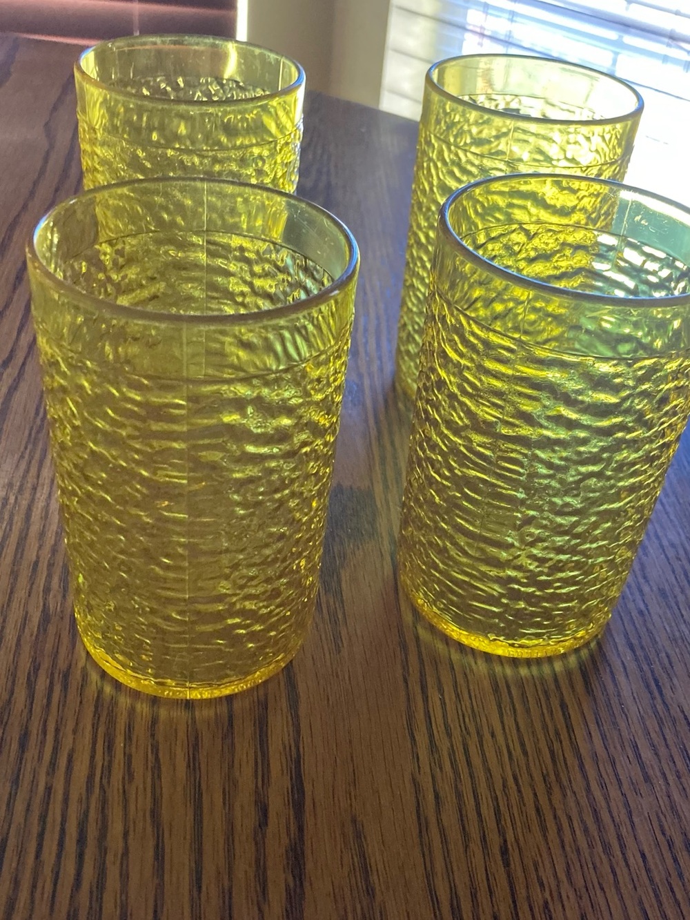 Carlisle Bright Yellow Textured Tumbler Glasses - Set of 4 Plastic Tumblers